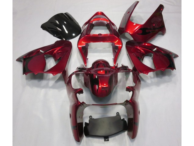 Rouge Métallisé 2000-2002 Kawasaki ZX6R Carénage Moto Rouge Métallisé 2000-2002 Kawasaki ZX6R Carénage Moto