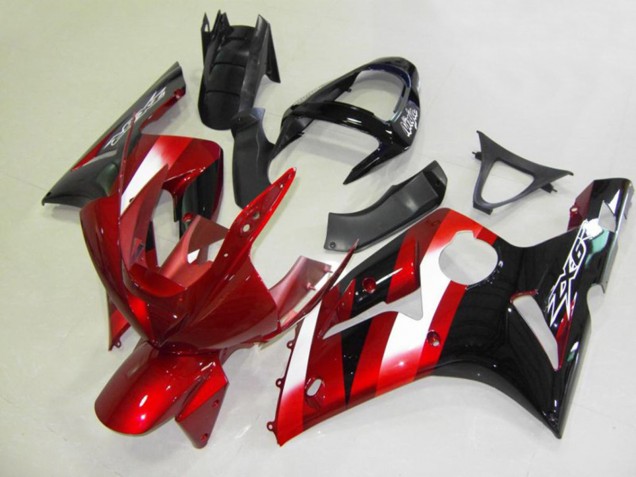 Rouge & Noir 2003-2004 Kawasaki ZX6R Carénage Moto Rouge & Noir 2003-2004 Kawasaki ZX6R Carénage Moto