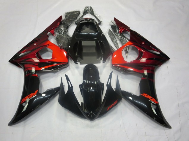 Rouge & Noir 2003-2004 Yamaha R6 Carénage Moto Rouge & Noir 2003-2004 Yamaha R6 Carénage Moto