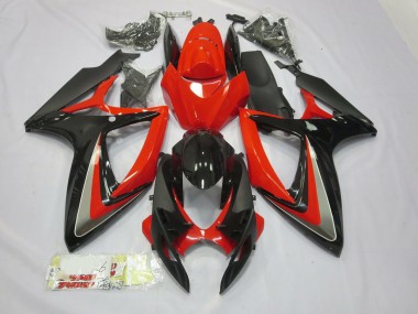 Rouge & Noir 2006-2007 Suzuki GSXR 600-750 Carénage Moto