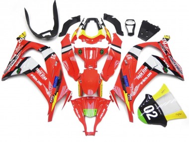 Rouge & Noir Avec Blanc 2016-2019 Kawasaki ZX10R Carénage Moto