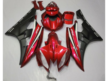 Rouge Noir & Blanc 2006-2007 Yamaha R6 Carénage Moto