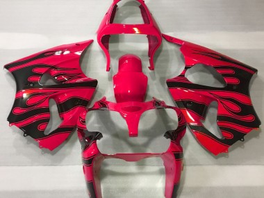 Rouge & Noir Flamme 2000-2002 Kawasaki ZX6R Carénage Moto