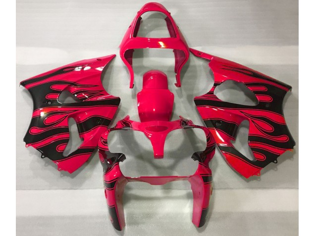 Rouge & Noir Flamme 2000-2002 Kawasaki ZX6R Carénage Moto Rouge & Noir Flamme 2000-2002 Kawasaki ZX6R Carénage Moto