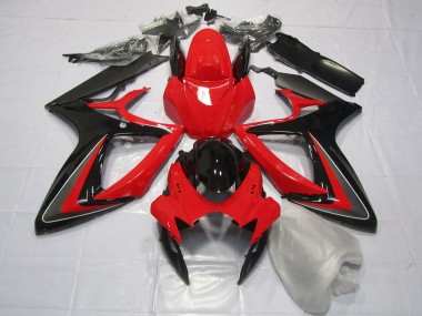 Rouge Noir & Gris 2006-2007 Suzuki GSXR 600-750 Carénage Moto