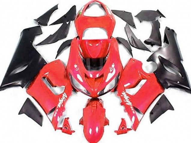 Rouge & Noir Mat 2005-2006 Kawasaki ZX6R Carénage Moto Rouge & Noir Mat 2005-2006 Kawasaki ZX6R Carénage Moto