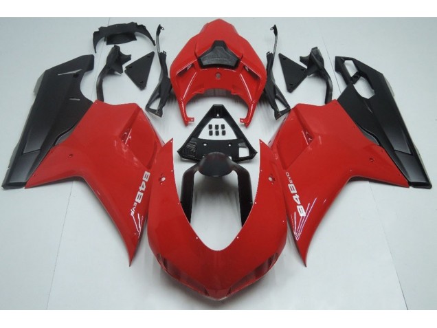 Rouge Noir Mat 2007-2014 Ducati 848 1098 1198 Carénage Moto Rouge Noir Mat 2007-2014 Ducati 848 1098 1198 Carénage Moto