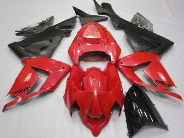 Rouge Perle & Noir 2004-2005 Kawasaki ZX10R Carénage Moto