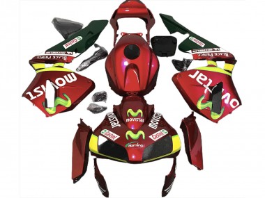 Rouge Profond Movistar 2003-2004 Honda CBR600RR Carénage Moto