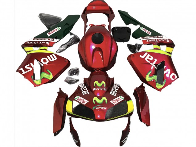 Rouge Profond Movistar 2003-2004 Honda CBR600RR Carénage Moto Rouge Profond Movistar 2003-2004 Honda CBR600RR Carénage Moto