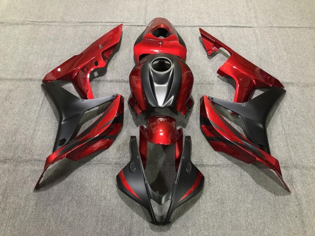 Rouge Profond & Noir Mat 2007-2008 Honda CBR600RR Carénage Moto Rouge Profond & Noir Mat 2007-2008 Honda CBR600RR Carénage Moto