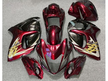 Rouge Profond & Or 2008-2020 Suzuki GSXR 1300 Carénage Moto