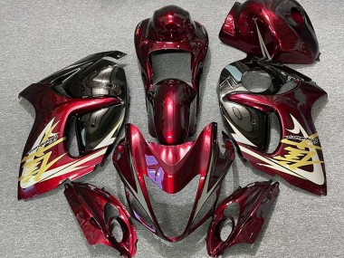 Rouge Profond & Or 2008-2020 Suzuki GSXR 1300 Carénage Moto