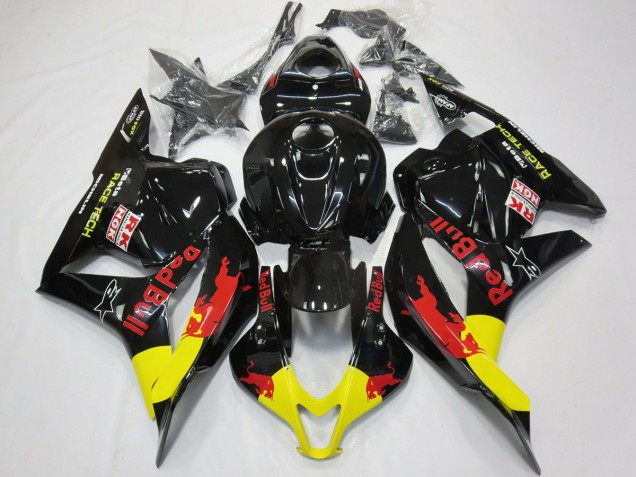 Rouge Taureau Noir Brillant 2009-2012 Honda CBR600RR Carénage Moto Rouge Taureau Noir Brillant 2009-2012 Honda CBR600RR Carénage Moto