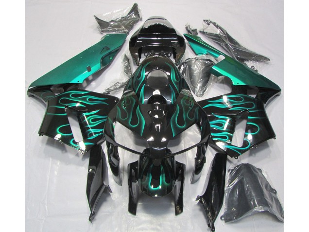 Sarcelle Brillant Flamme 2005-2006 Honda CBR600RR Carénage Moto Sarcelle Brillant Flamme 2005-2006 Honda CBR600RR Carénage Moto