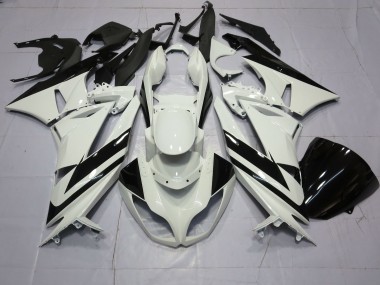Spécial Blanc Noir 2009-2012 Kawasaki ZX6R Carénage Moto