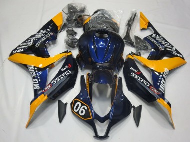 Spécial Bleu Profond & Jaune 2007-2008 Honda CBR600RR Carénage Moto