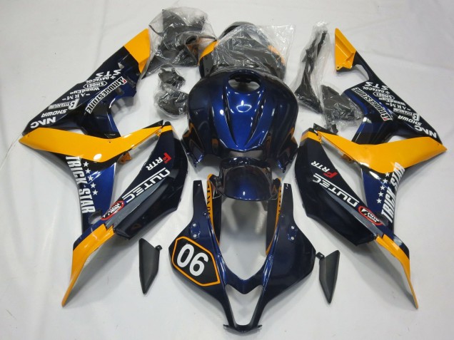 Spécial Bleu Profond & Jaune 2007-2008 Honda CBR600RR Carénage Moto Spécial Bleu Profond & Jaune 2007-2008 Honda CBR600RR Carénage Moto