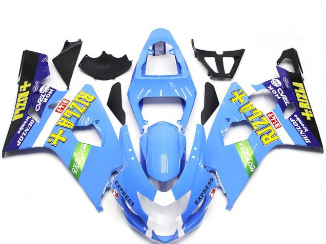 Style Bleu Clair Rizla 2004-2005 Suzuki GSXR 600-750 Carénage Moto Style Bleu Clair Rizla 2004-2005 Suzuki GSXR 600-750 Carénage Moto