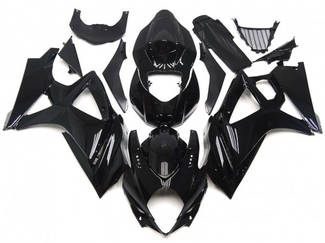 Style Noir Brillant 2007-2008 Suzuki GSXR 1000 Carénage Moto Style Noir Brillant 2007-2008 Suzuki GSXR 1000 Carénage Moto