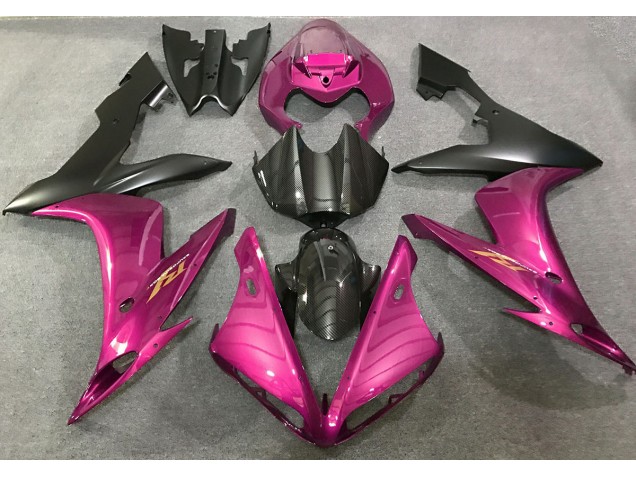Style Rose Vif & Fibre De Carbone 2004-2006 Yamaha R1 Carénage Moto Style Rose Vif & Fibre De Carbone 2004-2006 Yamaha R1 Carénage Moto