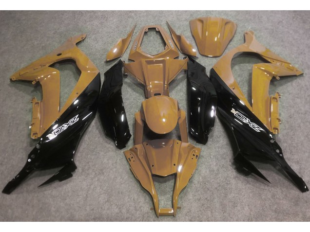 Tan Du Désert & Noir 2016-2019 Kawasaki ZX10R Carénage Moto Tan Du Désert & Noir 2016-2019 Kawasaki ZX10R Carénage Moto