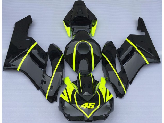 Tutto Nero E Alta Visibilità 46 2004-2005 Honda CBR1000RR Carénage Moto Tutto Nero E Alta Visibilità 46 2004-2005 Honda CBR1000RR Carénage Moto