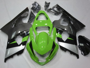 Vert & Argent 2004-2005 Suzuki GSXR 600-750 Carénage Moto