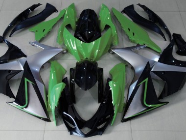 Vert Argent & Noir 2009-2016 Suzuki GSXR 1000 Carénage Moto