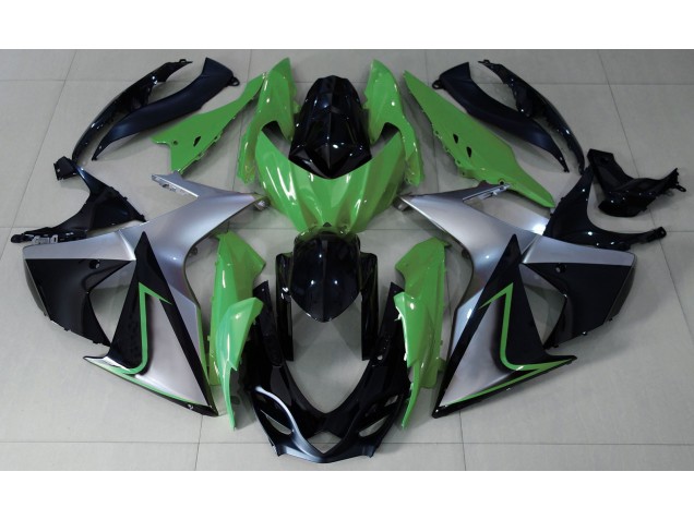 Vert Argent & Noir 2009-2016 Suzuki GSXR 1000 Carénage Moto Vert Argent & Noir 2009-2016 Suzuki GSXR 1000 Carénage Moto