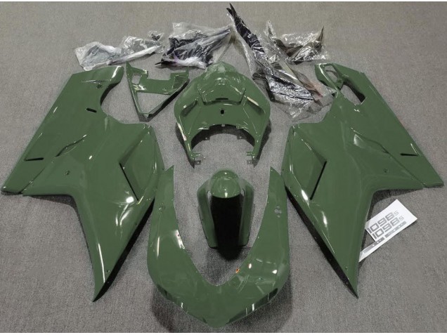 Vert Armée Brillant 2007-2014 Ducati 848 1098 1198 Carénage Moto Vert Armée Brillant 2007-2014 Ducati 848 1098 1198 Carénage Moto