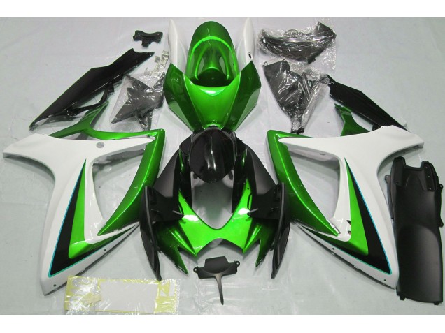 Vert Blanc 2006-2007 Suzuki GSXR 600-750 Carénage Moto Vert Blanc 2006-2007 Suzuki GSXR 600-750 Carénage Moto