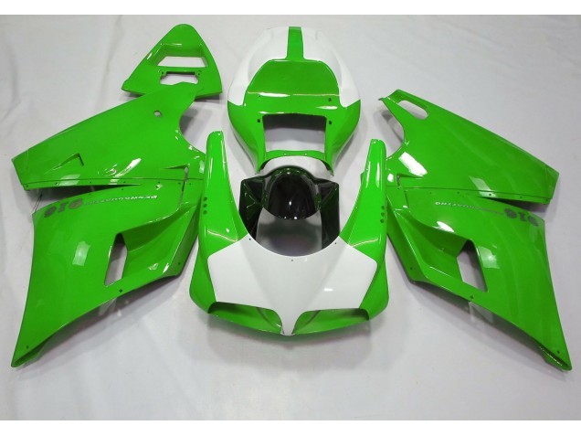 Vert Brillant & Blanc 1993-2005 Ducati 996 748 916 998 Carénage Moto Vert Brillant & Blanc 1993-2005 Ducati 996 748 916 998 Carénage Moto
