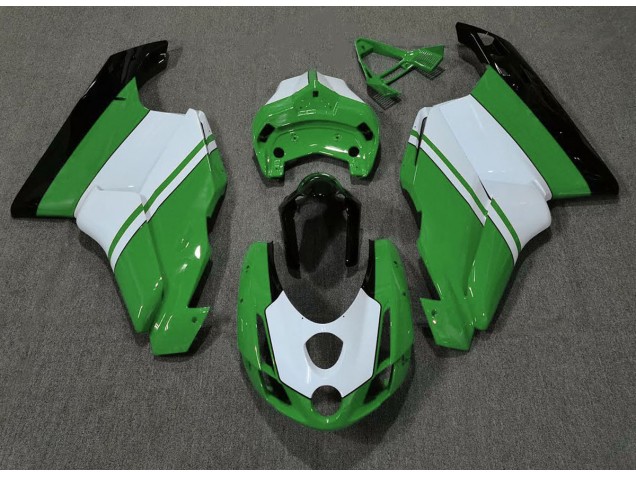 Vert Brillant & Blanc 2003-2004 Ducati 749 999 Carénage Moto Vert Brillant & Blanc 2003-2004 Ducati 749 999 Carénage Moto