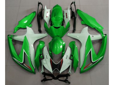 Vert Brillant & Blanc 2008-2010 Suzuki GSXR 600-750 Carénage Moto
