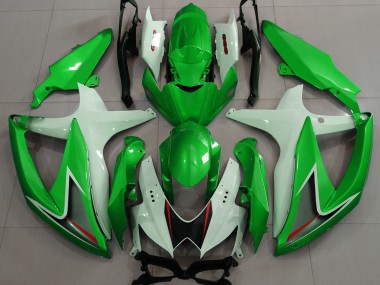 Vert Brillant & Blanc 2008-2010 Suzuki GSXR 600-750 Carénage Moto