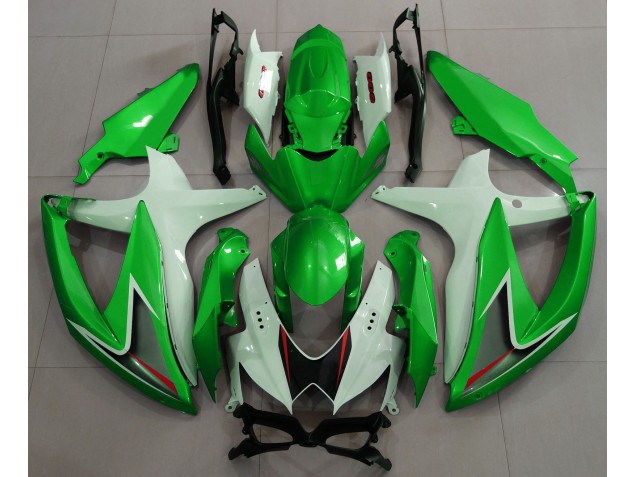 Vert Brillant & Blanc 2008-2010 Suzuki GSXR 600-750 Carénage Moto Vert Brillant & Blanc 2008-2010 Suzuki GSXR 600-750 Carénage Moto