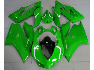 Vert Brillant & Blanc 2011-2014 Ducati 1199 Carénage Moto