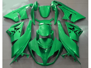 Vert Brillant & Logos Personnalisés 2009-2012 Kawasaki ZX6R Carénage Moto