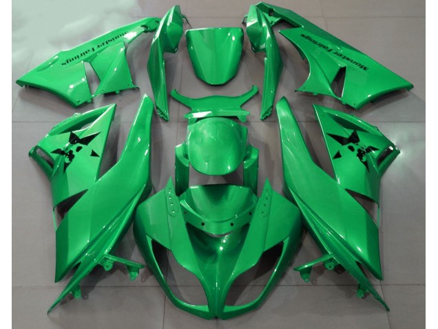 Vert Brillant & Logos Personnalisés 2009-2012 Kawasaki ZX6R Carénage Moto Vert Brillant & Logos Personnalisés 2009-2012 Kawasaki ZX6R Carénage Moto
