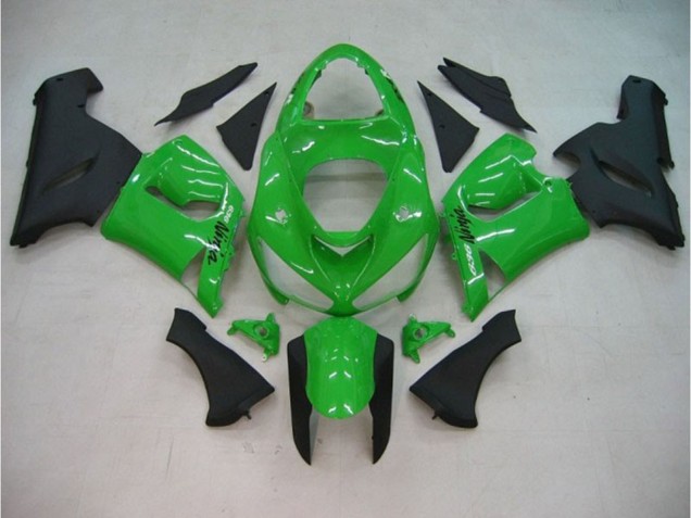 Vert Brillant Mat 2005-2006 Kawasaki ZX6R Carénage Moto Vert Brillant Mat 2005-2006 Kawasaki ZX6R Carénage Moto