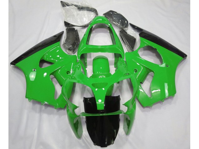 Vert Brillant & Noir 2000-2002 Kawasaki ZX6R Carénage Moto Vert Brillant & Noir 2000-2002 Kawasaki ZX6R Carénage Moto
