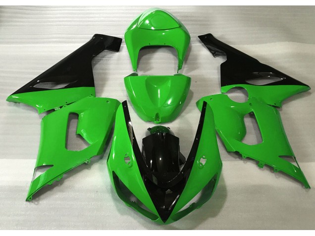 Vert Brillant & Noir 2005-2006 Kawasaki ZX6R Carénage Moto Vert Brillant & Noir 2005-2006 Kawasaki ZX6R Carénage Moto