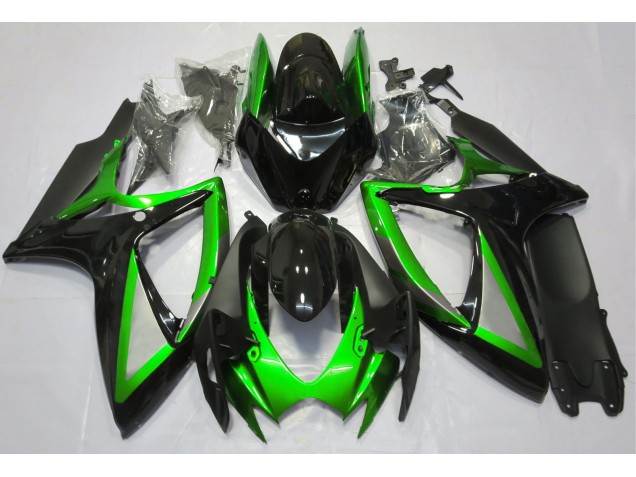 Vert Brillant & Noir 2006-2007 Suzuki GSXR 600-750 Carénage Moto Vert Brillant & Noir 2006-2007 Suzuki GSXR 600-750 Carénage Moto