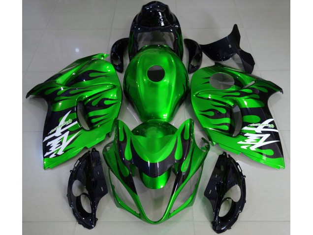 Vert Brillant & Noir 2008-2020 Suzuki GSXR 1300 Carénage Moto Vert Brillant & Noir 2008-2020 Suzuki GSXR 1300 Carénage Moto