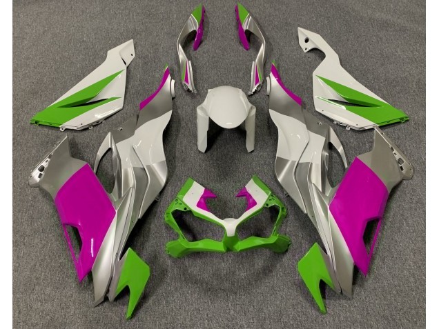 Vert Brillant Rose & Argent 2019-2023 Kawasaki ZX6R Carénage Moto Vert Brillant Rose & Argent 2019-2023 Kawasaki ZX6R Carénage Moto