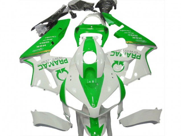 Vert Clair & Blanc Pramac 2005-2006 Honda CBR600RR Carénage Moto Vert Clair & Blanc Pramac 2005-2006 Honda CBR600RR Carénage Moto