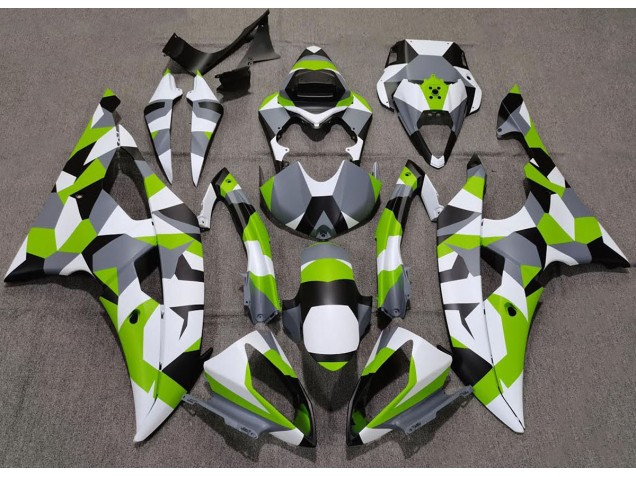 Vert Clair Camo Uni 2008-2016 Yamaha R6 Carénage Moto Vert Clair Camo Uni 2008-2016 Yamaha R6 Carénage Moto