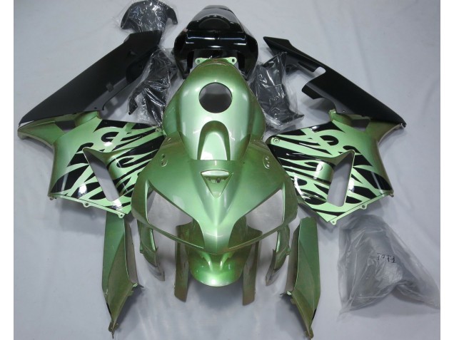 Vert Clair Flamme 2005-2006 Honda CBR600RR Carénage Moto Vert Clair Flamme 2005-2006 Honda CBR600RR Carénage Moto