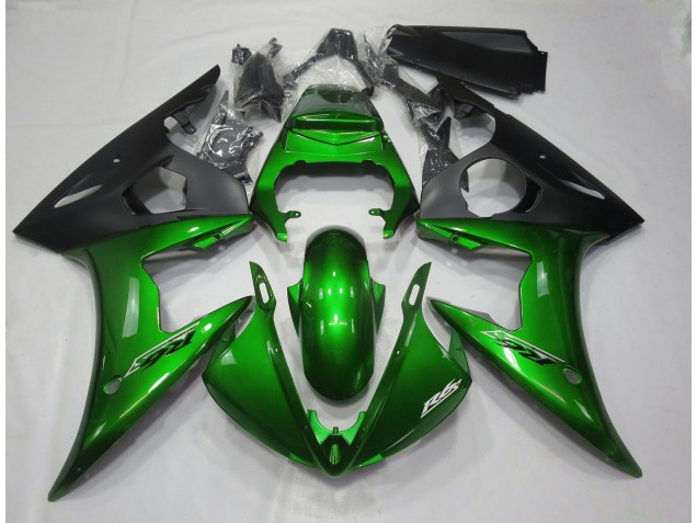 Vert Foncé Brillant 2005 Yamaha R6 Carénage Moto Vert Foncé Brillant 2005 Yamaha R6 Carénage Moto